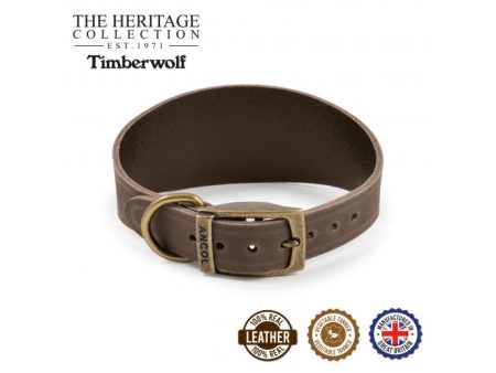 Ancol - Timberwolf Leather Hound Collar - Sable - Greyhound (34-43cm) Supply