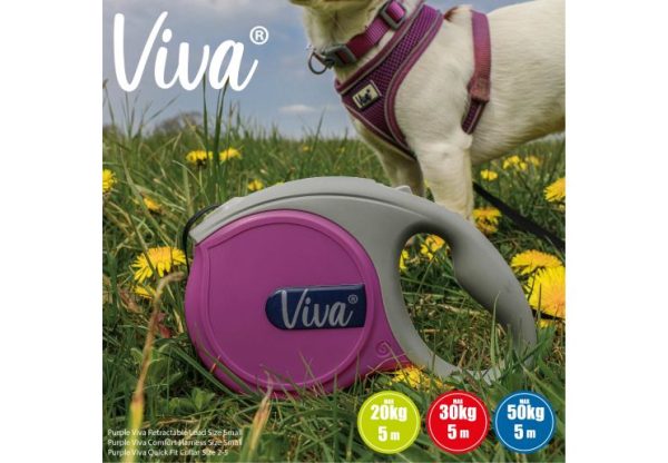 Ancol - Viva Retractable 5m Lead - Black - Medium Discount