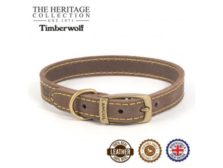 Ancol - Timberwolf Leather Collar - Sable - Size 1 (20-26cm) Discount