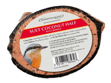 Johnsons & Jeff - Half Filled Coconut Berry Suet - Single Coco Discount