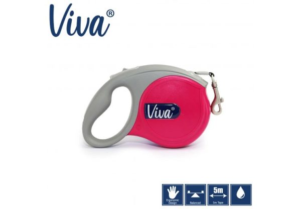 Ancol - Viva Retractable 5m Lead - Black - Medium Discount