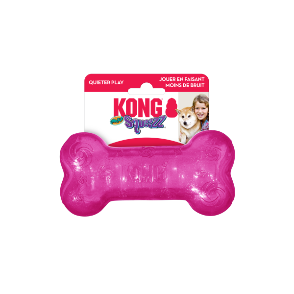 Kong - Squeezz Crackle Bone - Assorted - Medium Hot on Sale