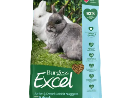 Burgess - Excel Junior and Dwarf Nuggets with Mint Rabbit Food - 3kg Hot on Sale