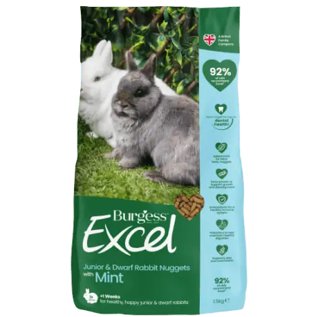 Burgess - Excel Junior and Dwarf Nuggets with Mint Rabbit Food - 3kg Hot on Sale