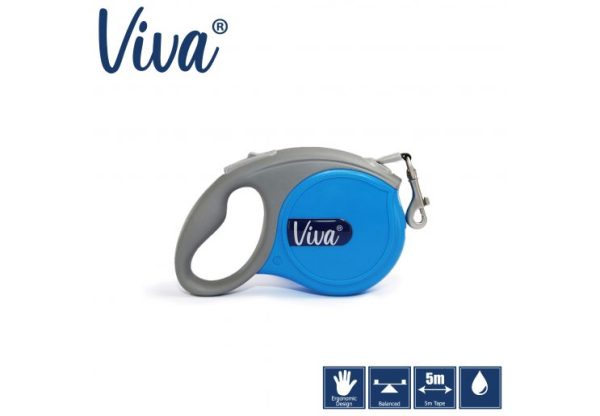 Ancol - Viva Retractable 5m Lead - Blue - Small Online now