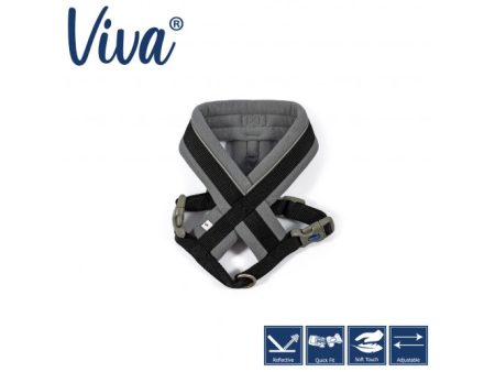 Ancol - Viva Nylon Padded Harness - Black - Large (52-71cm) Online now