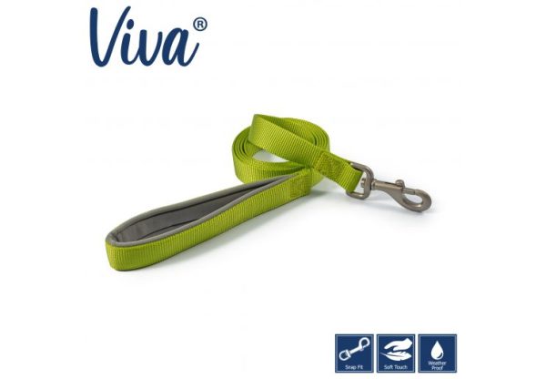 Ancol - Viva Nylon Padded Snap Lead - Lime - 100cm x 19mm (Max 50kg) Hot on Sale