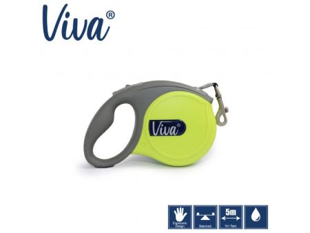 Ancol - Viva Retractable 5m Lead - Lime - Small Supply