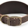 Ancol - Timberwolf Leather Hound Collar - Sable - Greyhound (34-43cm) Supply