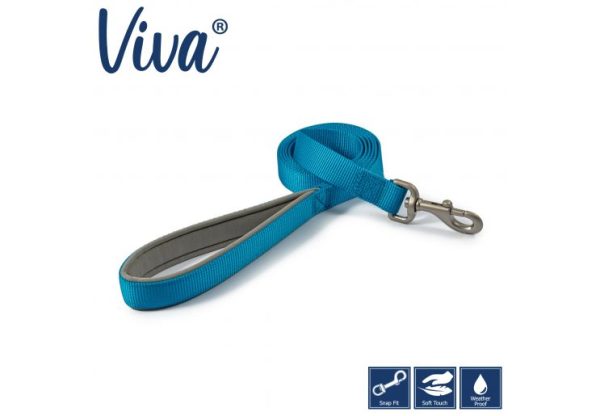 Ancol - Viva Nylon Padded Snap Lead - Blue - 100cm x 25mm (Max 75kg) Online Sale