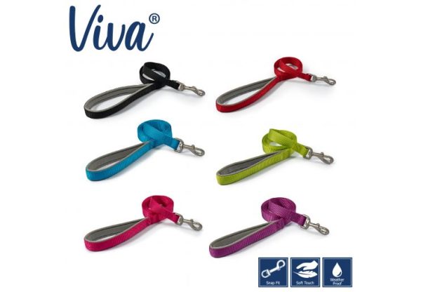 Ancol - Viva Nylon Padded Snap Lead - Blue - 180cm x 25mm (Max 75kg) For Sale