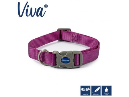 Ancol - Viva Nylon Adjustable Collar - Purple - Large (45-70cm) Cheap