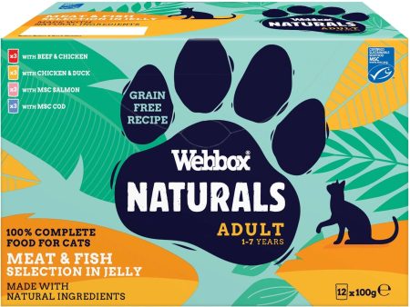 Webbox - Natural Wet Cat Food Pouches -Fish & Meat Mixed in Jelly Selection - 12 Pack Online