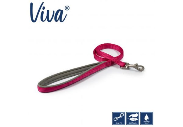 Ancol - Viva Nylon Padded Snap Lead - Pink - 100cm x 25mm (Max 75kg) Discount