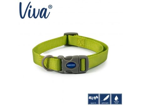 Ancol - Viva Nylon Adjustable Collar - Lime - Small (20-30cm) on Sale