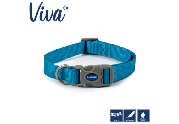 Ancol - Viva Nylon Adjustable Collar - Blue - Large (45-70cm) Fashion