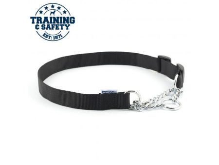 Ancol - Nylon Check Chain Dog Collar - Black - 28  Online now