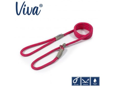 Ancol - Viva Nylon Reflective Rope Slip Lead - Pink - 150cm x 8mm (Max 20kg) Supply