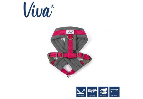 Ancol - Viva Nylon Padded Harness - Pink - Small (36-42cm) Online Hot Sale