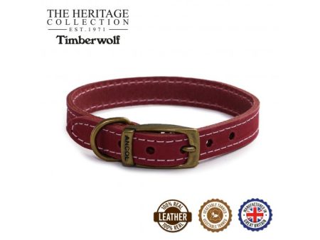 Ancol - Timberwolf Leather Collar - Pink - Size 7 (50-59cm) on Sale