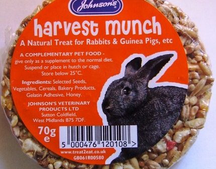 Johnsons - Harvest Munch - Rabbit   Guinea Pig Treat - 70g For Cheap