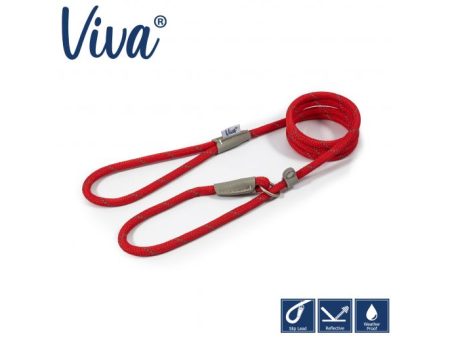 Ancol - Viva Nylon Reflective Rope Slip Lead - Red - 150cm x 8mm (Max 20kg) Discount