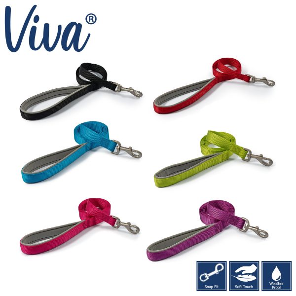 Ancol - Viva Nylon Padded Snap Lead - Purple - 100cm x 25mm (Max 75kg) Discount