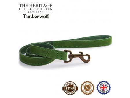 Ancol - Timberwolf Leather Lead - Green - 1mx19mm (40 ) Hot on Sale