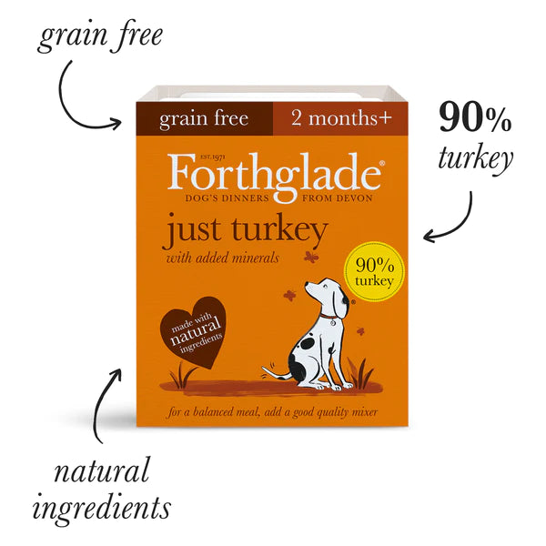 Forthglade - Just Turkey Grain free Dog Food - 395g on Sale