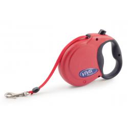 Ancol - Viva Retractable 5m Lead - Red - Small Sale