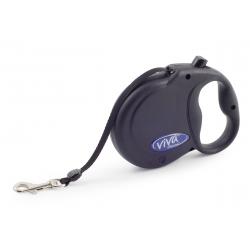 Ancol - Viva Retractable 5m Lead - Black - Small Fashion