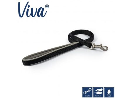 Ancol - Viva Nylon Padded Snap Lead - Black - 100cm x 25mm (Max 75kg) For Sale