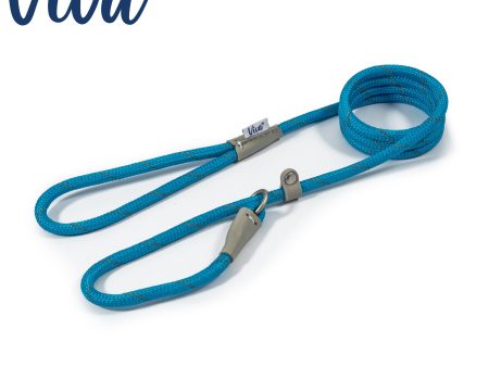 Ancol - Viva Nylon Reflective Rope Slip Lead - Blue - 120cm x 10mm (max 30kg) For Cheap