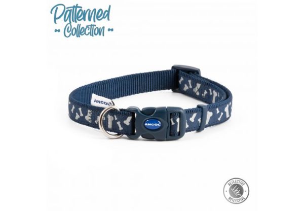 Ancol - Reflective Bone Collar - Blue - Large (45-70cm) Discount