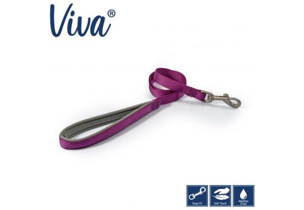 Ancol - Viva Nylon Padded Snap Lead - Purple - 100cm x 19mm (Max 50kg) Online Sale