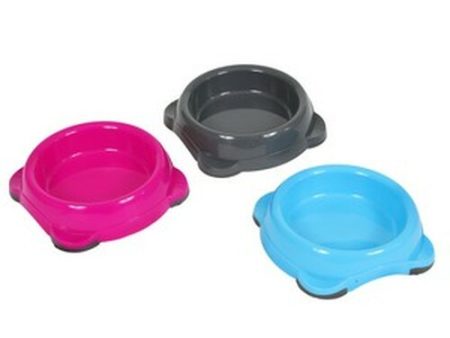 Animal Instincts - Plastic Cat Bowl - Grey Pink Blue - 200ml For Discount