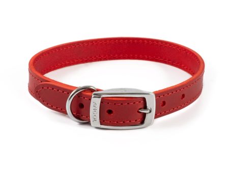 Ancol - Leather Collar - Red - (16 ) Cheap