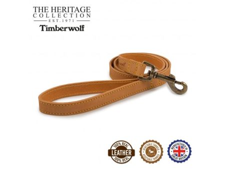 Ancol - Timberwolf Leather Lead - Mustard - 100x1.9cm For Sale