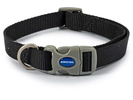 Ancol - Viva Nylon Adjustable Collar - Black - Medium (30-50cm) Cheap