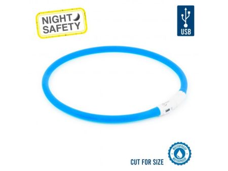 Ancol - USB Rechargeable Safety Halo - Blue - 70cm For Sale