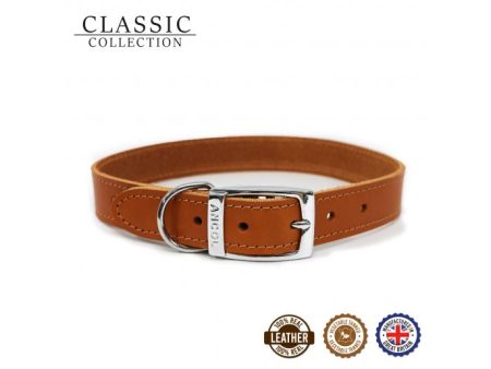 Ancol - Classic Leather Collar - Tan - Size 2 (14 ) Sale