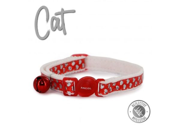 Ancol - Reflective Gloss Cat Collar - Red Heart Online Sale