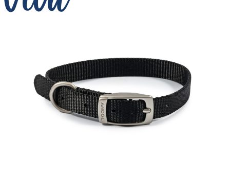 Ancol - Viva Nylon Buckle Collar - Black - Size 2 (26-31cm) Cheap