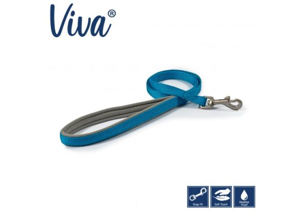 Ancol - Viva Nylon Padded Snap Lead - Blue - 100cm x 12mm (Max 20kg) Online Hot Sale