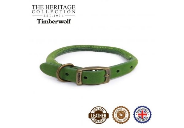 Ancol - Timberwolf Round Leather Collar - Sable - Size 7 (50*59cm) Fashion