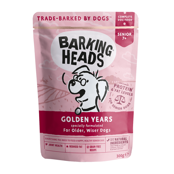 Barking Heads - Golden Years (Chicken & Salmon) - 300g Pouch Discount