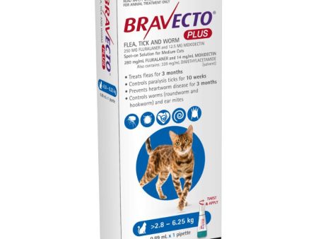 All In One Bravecto Plus Spot On for Medium Cats Blue FREE GIFT WITH PURCHASE!* For Cheap