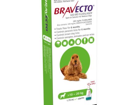 6 Month Bravecto Spot On for Medium Dogs Green FREE GIFT WITH PURCHASE!* on Sale