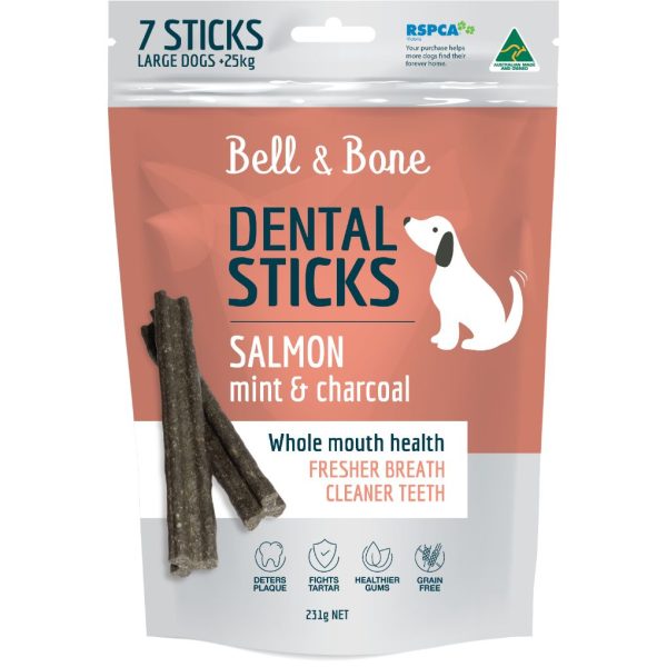 Bell & Bone Salmon, Mint and Charcoal Dental Sticks on Sale