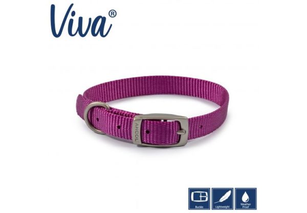 Ancol - Viva Nylon Buckle Collar - Purple - Size 5 (39-48cm) Online Sale